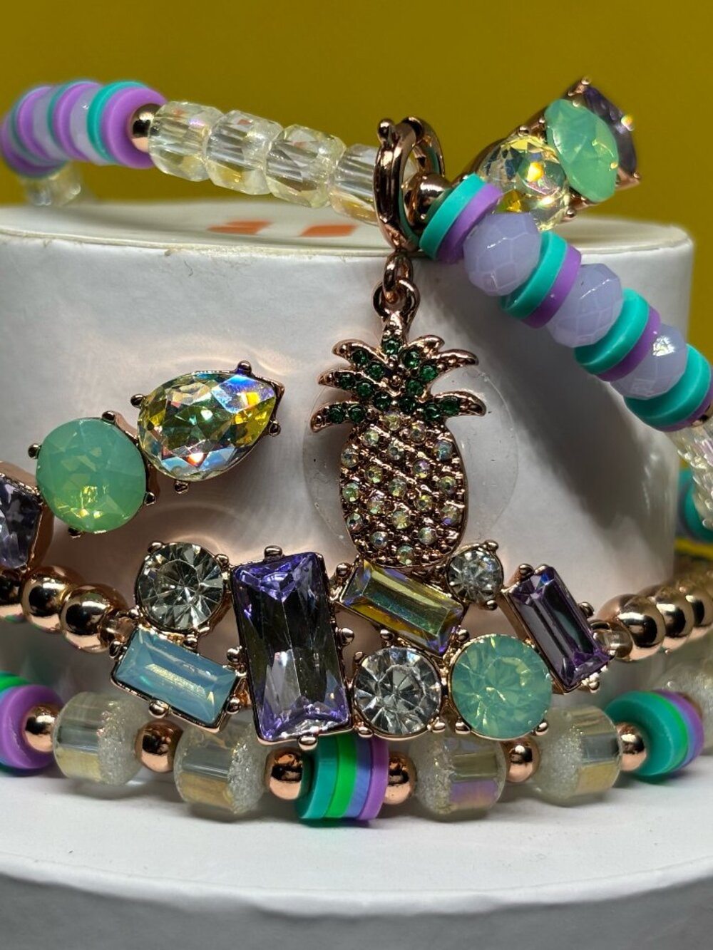 Bomb Party "Girl, You A FINE Apple" 4 Bracelet Stacks Set RBP6047 MSRP $152